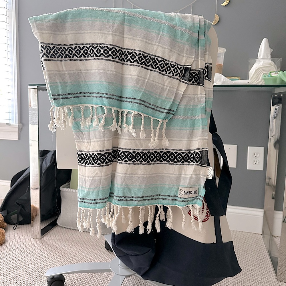 Sand cloud aquamarine beach towel
